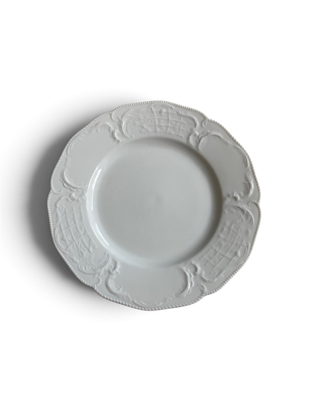 Rosenthal Sanssouci White Dinner Plates Classic Rose Embossed Porcelain Set of 2